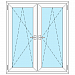 Двустворчатое окно 1300*1370 мм с двумя поворотно-откидными створками